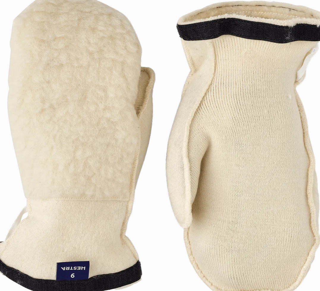Hestra Heli Ski Wool Liner - Mitt Off White