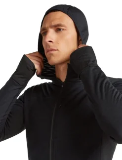 Icebreaker Men Merinoblend300 Realfleece™ Descend Ls Zip Hoodie Black