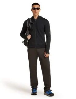 Icebreaker Men Merinoblend300 Realfleece™ Descend Ls Zip Hoodie Black