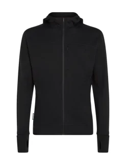 Icebreaker Men Merinoblend300 Realfleece™ Descend Ls Zip Hoodie Black
