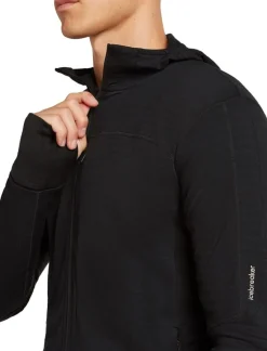 Icebreaker Men Merinoblend300 Realfleece™ Descend Ls Zip Hoodie Black