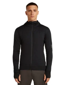 Icebreaker Men Merinoblend300 Realfleece™ Descend Ls Zip Hoodie Black