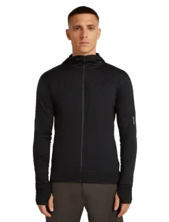 Icebreaker Men Merinoblend300 Realfleece™ Descend Ls Zip Hoodie Black