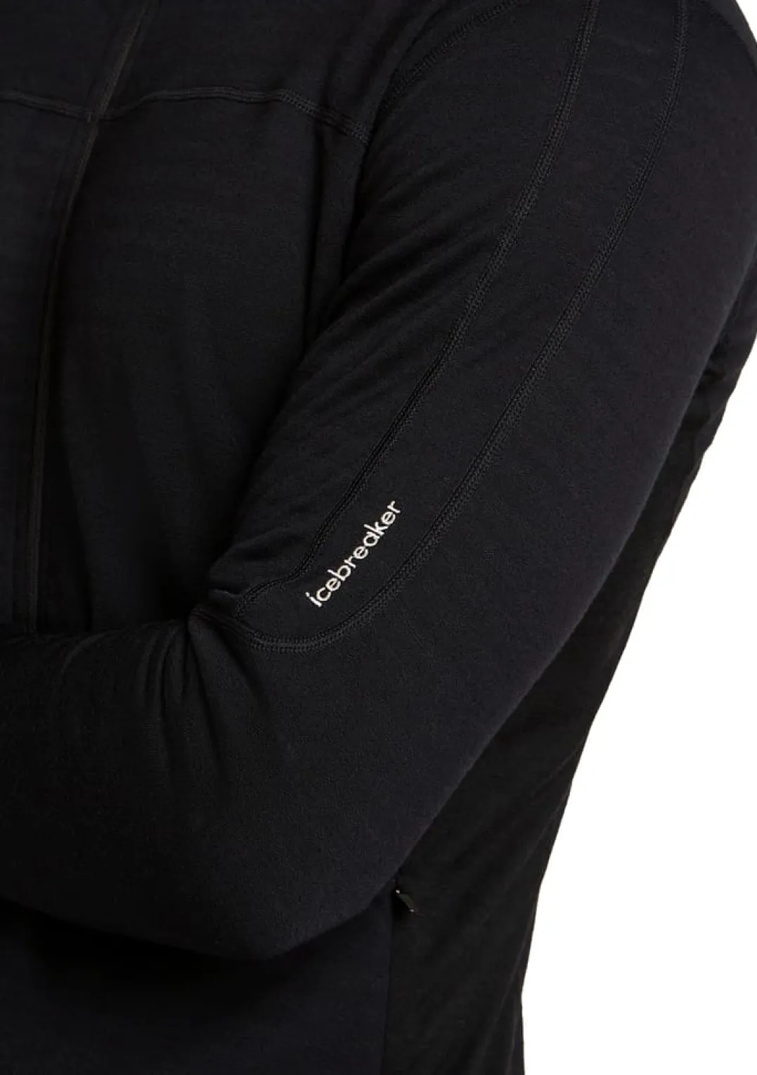 Icebreaker Men Merino Blend 300 Realfleece™ Descender Ls Zip Black