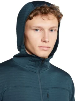 Icebreaker Men Merinoblend300 Realfleece™ Descend Ls Zip Hoodie Abyss