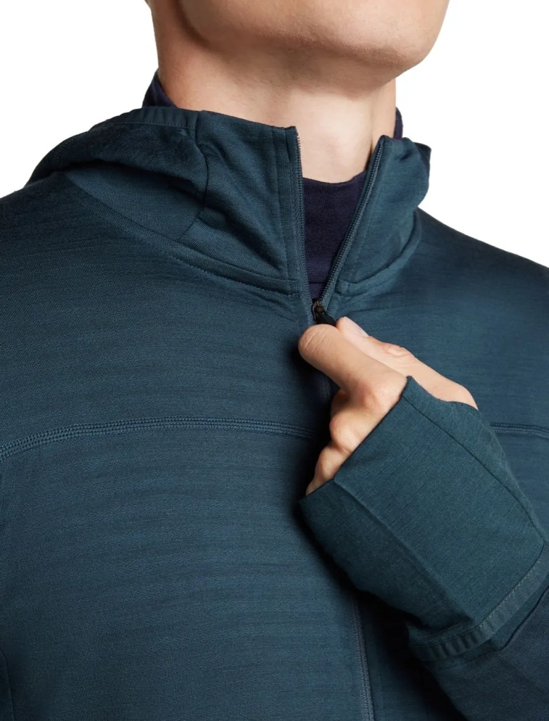 Icebreaker Men Merinoblend300 Realfleece™ Descend Ls Zip Hoodie Abyss