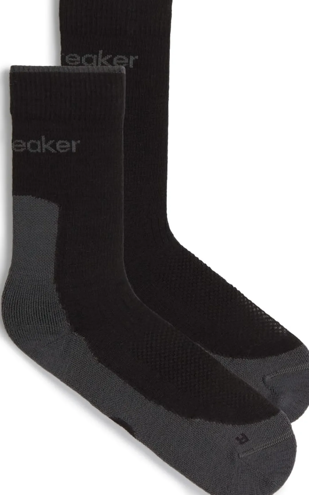 Icebreaker Men Merino Hike+ Light Crew Black/obsidian