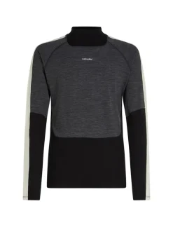 Icebreaker Men Merino 200 Oasis+ Ls High Neck Black/jet Hthr/undyed/cb