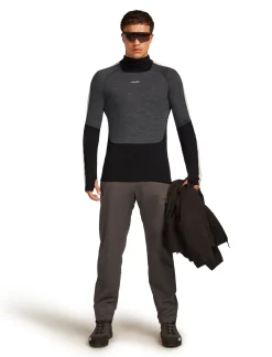 Icebreaker Men Merino 200 Oasis+ Ls High Neck Black/jet Hthr/undyed/cb