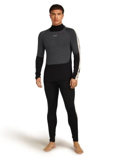 Icebreaker Men Merino 200 Oasis+ Ls High Neck Black/jet Hthr/undyed/cb
