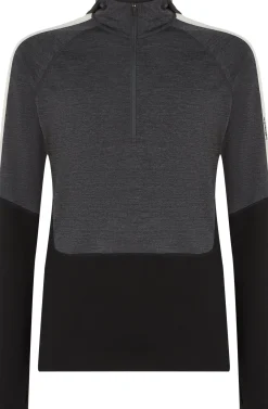 Icebreaker Men Merino 200 Oasis Ls Half Zip Hoodie Black/jet Hthr/undyed/cb