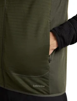 Icebreaker Men Mer300 Realfleece Descender Vest Dk Loden