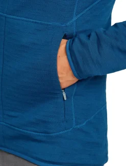 Icebreaker Men's Merino 400 Realfleece Descender Longsleeve Zip Atlantis