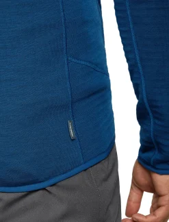 Icebreaker Men's Merino 400 Realfleece Descender Longsleeve Zip Atlantis