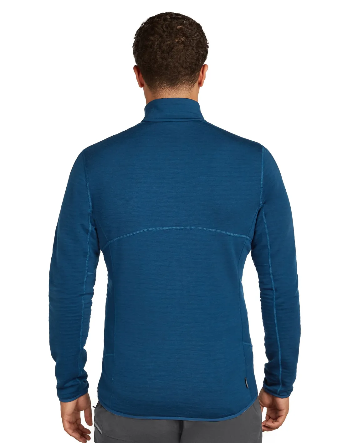 Icebreaker Men's Merino 400 Realfleece Descender Longsleeve Zip Atlantis