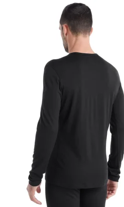 Icebreaker Men's 200 Oasis Long Sleeve Crewe Black