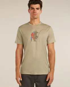 Icebreaker M Mer 150 Tech Lite Ss Tee Bear Catch Dk Loden