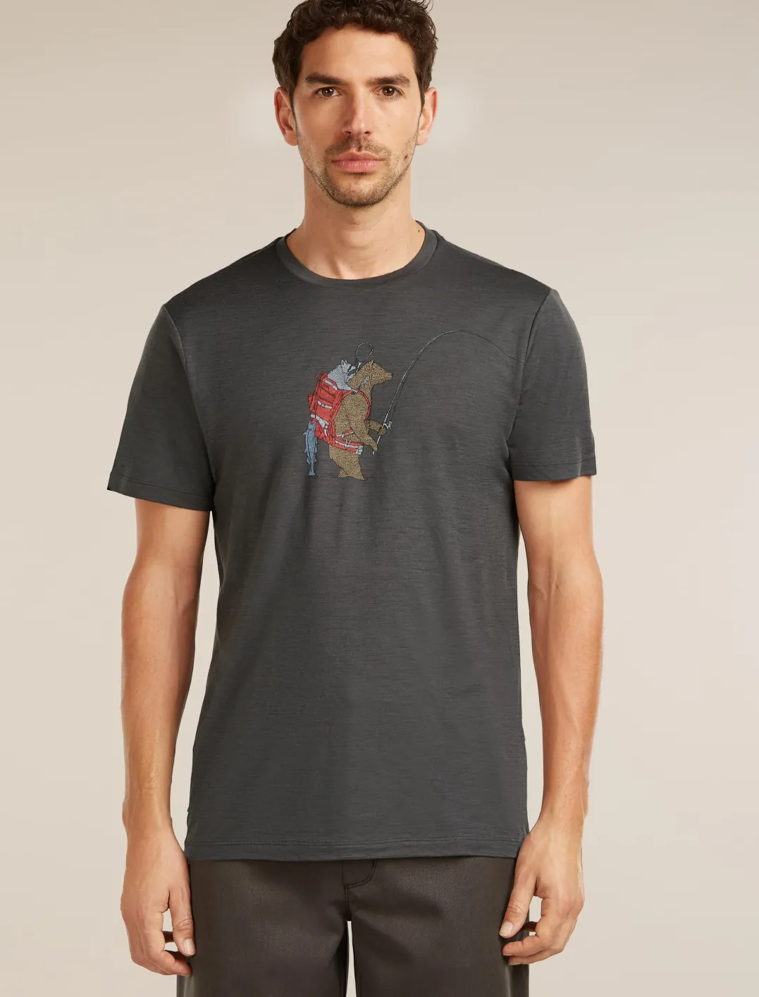 Icebreaker M Mer 150 Tech Lite Ss Tee Bear Catch Abyss