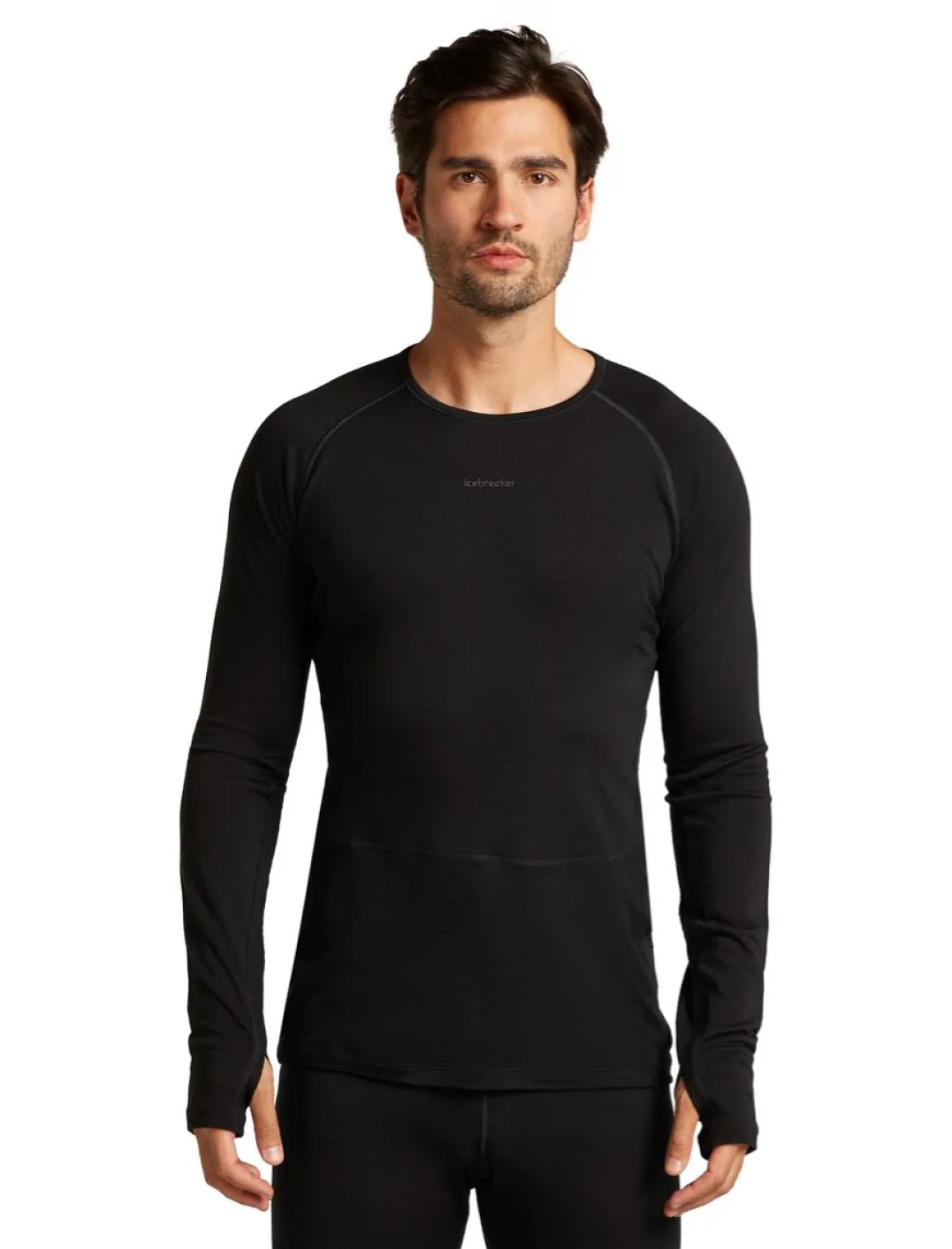 Icebreaker M Mer 200 Zoneknit Ls Crewe Black