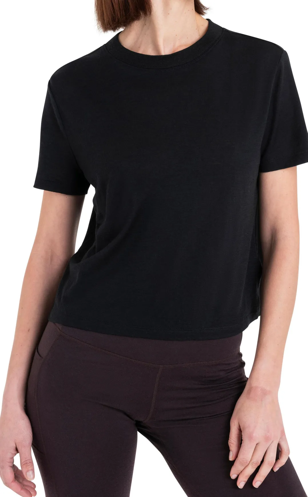 Icebreaker W Mer 150 Tech Lite Iii Ss Crop Tee Black