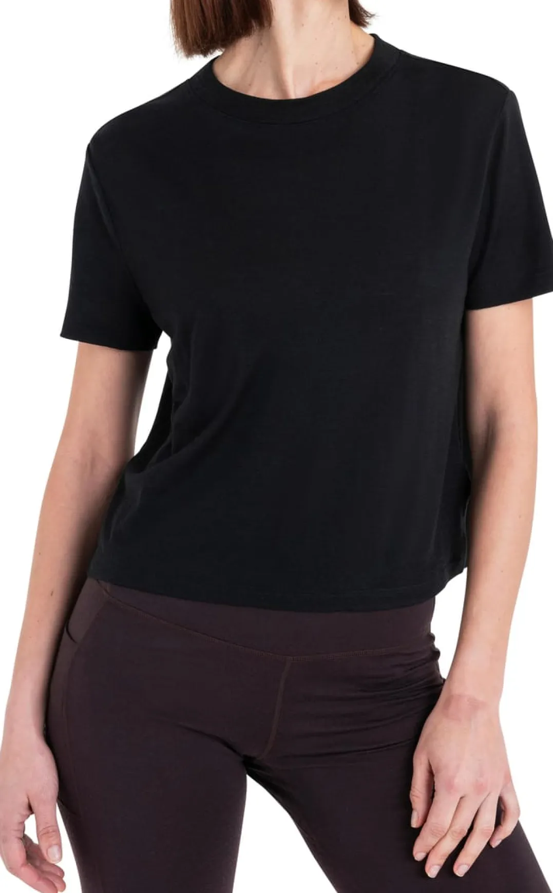 Icebreaker W Mer 150 Tech Lite Iii Ss Crop Tee Black