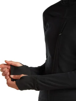 Icebreaker Women Merino Blend 300 Realfleece™ Descender Ls Zip Hoodie Black