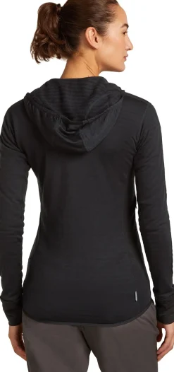 Icebreaker Women Merino Blend 300 Realfleece™ Descender Ls Zip Hoodie Black