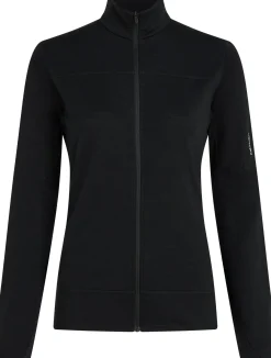 Icebreaker Women Merino Blend 300 Realfleece™ Descender Ls Zip Black
