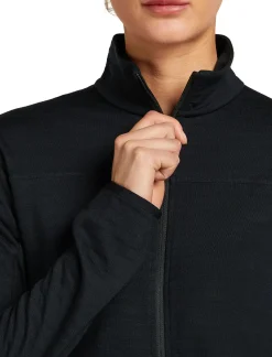 Icebreaker Women Merino Blend 300 Realfleece™ Descender Ls Zip Black