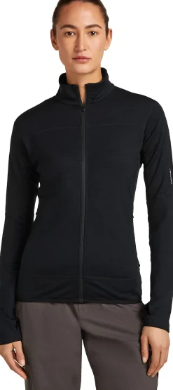 Icebreaker Women Merino Blend 300 Realfleece™ Descender Ls Zip Black