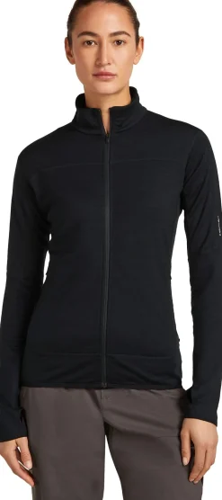 Icebreaker Women Merino Blend 300 Realfleece™ Descender Ls Zip Black