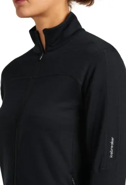 Icebreaker Women Merino Blend 300 Realfleece™ Descender Ls Zip Black