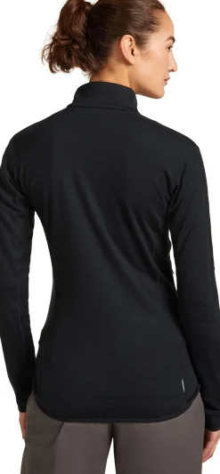 Icebreaker Women Merino Blend 300 Realfleece™ Descender Ls Zip Black