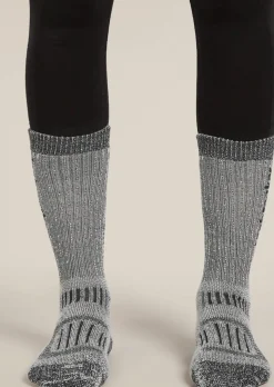 Icebreaker Women Merino Hike+ Mountaineer Mid Calf Jet Hthr/black