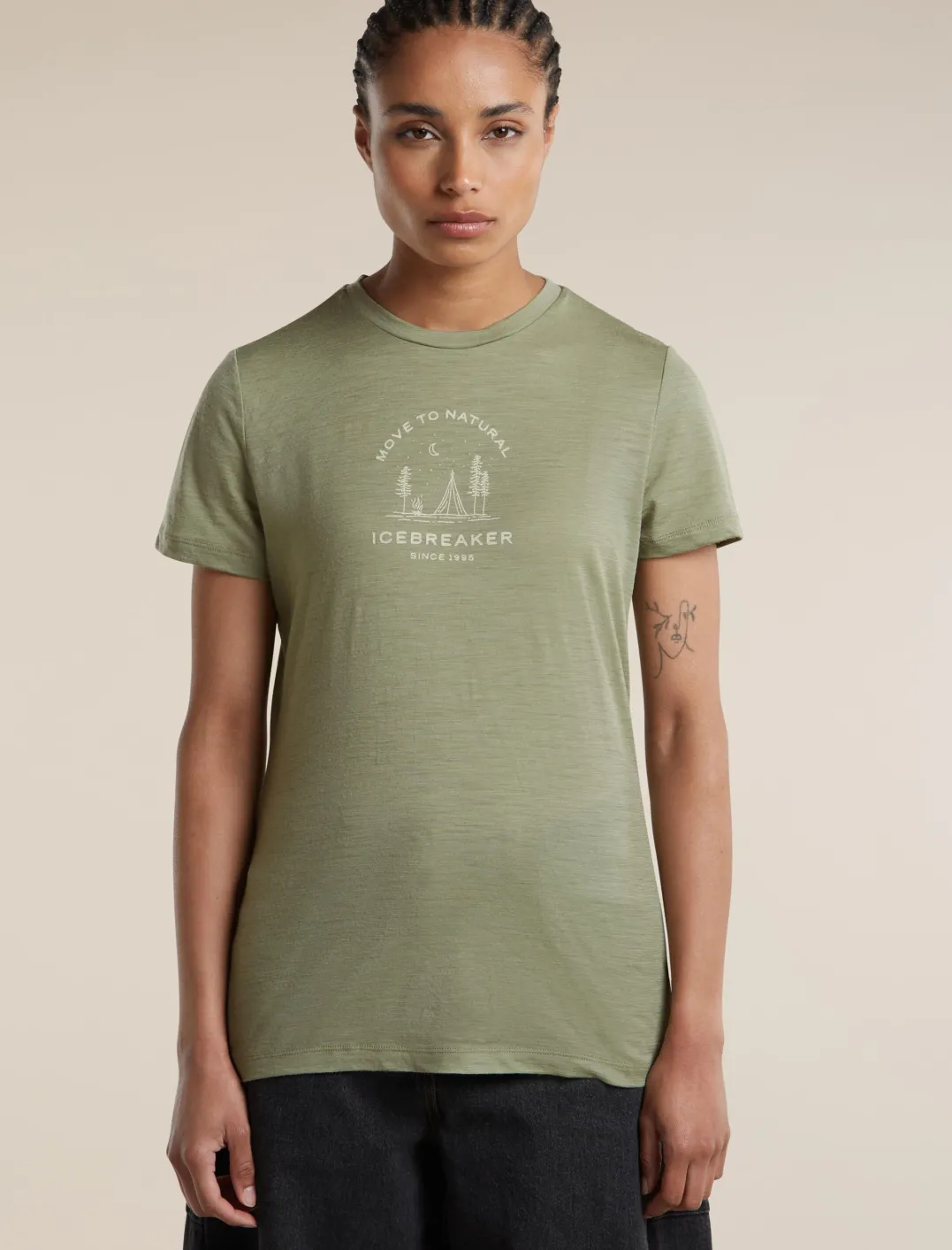 Icebreaker Women Merino 150 Tech Lite S/S Tee Peaceful Pass Lichen