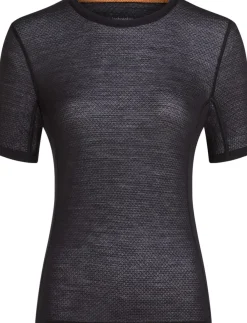 Icebreaker Women's Merino 75 Cool-Lite Featherlight Shortsleeve Crewe Black