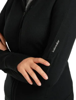 Icebreaker Women's Merino 260 Quantum Iv Longsleeve Zip Hoodie Black
