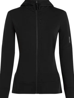 Icebreaker Women's Merino 260 Quantum Iv Longsleeve Zip Hoodie Black