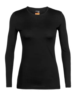 Icebreaker Women's 200 Oasis Long Sleeve Crewe Black