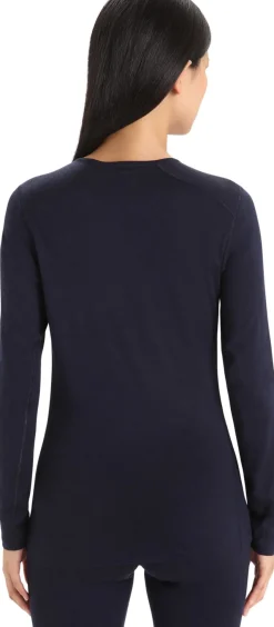 Icebreaker Women's 200 Oasis Long Sleeve Crewe Midnight Navy