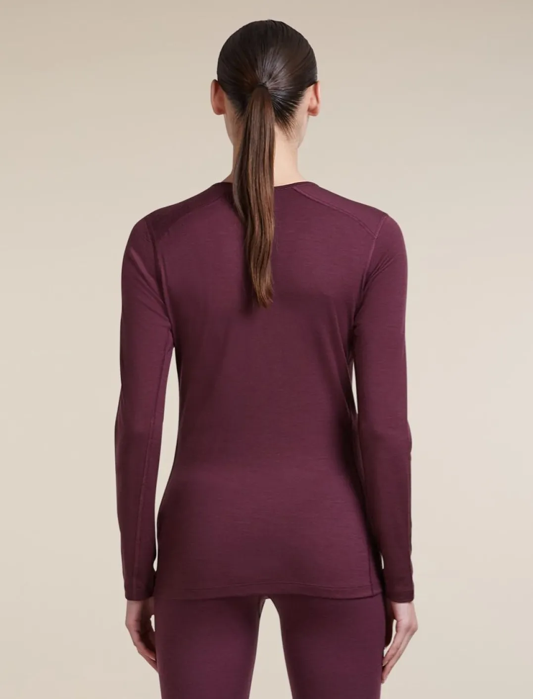 Icebreaker Women's 200 Oasis Long Sleeve Crewe Dk Berry