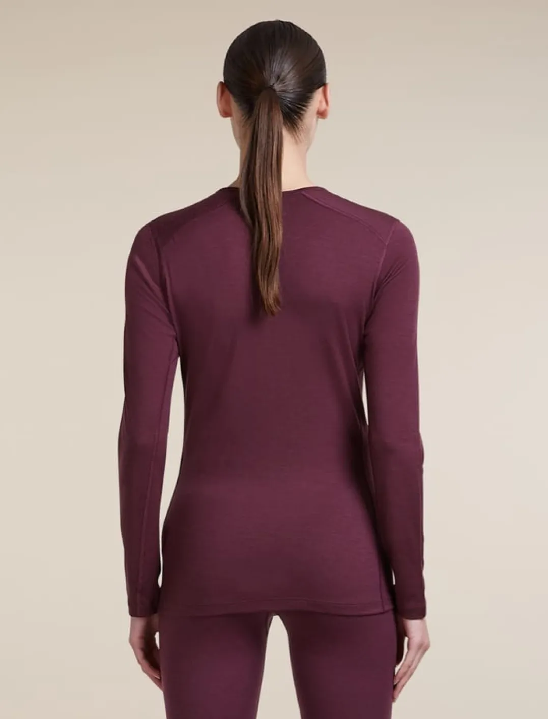 Icebreaker Women's 200 Oasis Long Sleeve Crewe Dk Berry