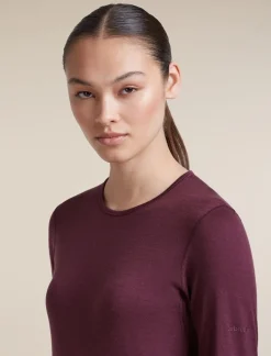 Icebreaker Women's 200 Oasis Long Sleeve Crewe Dk Berry