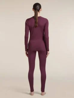Icebreaker Women's 200 Oasis Long Sleeve Crewe Dk Berry