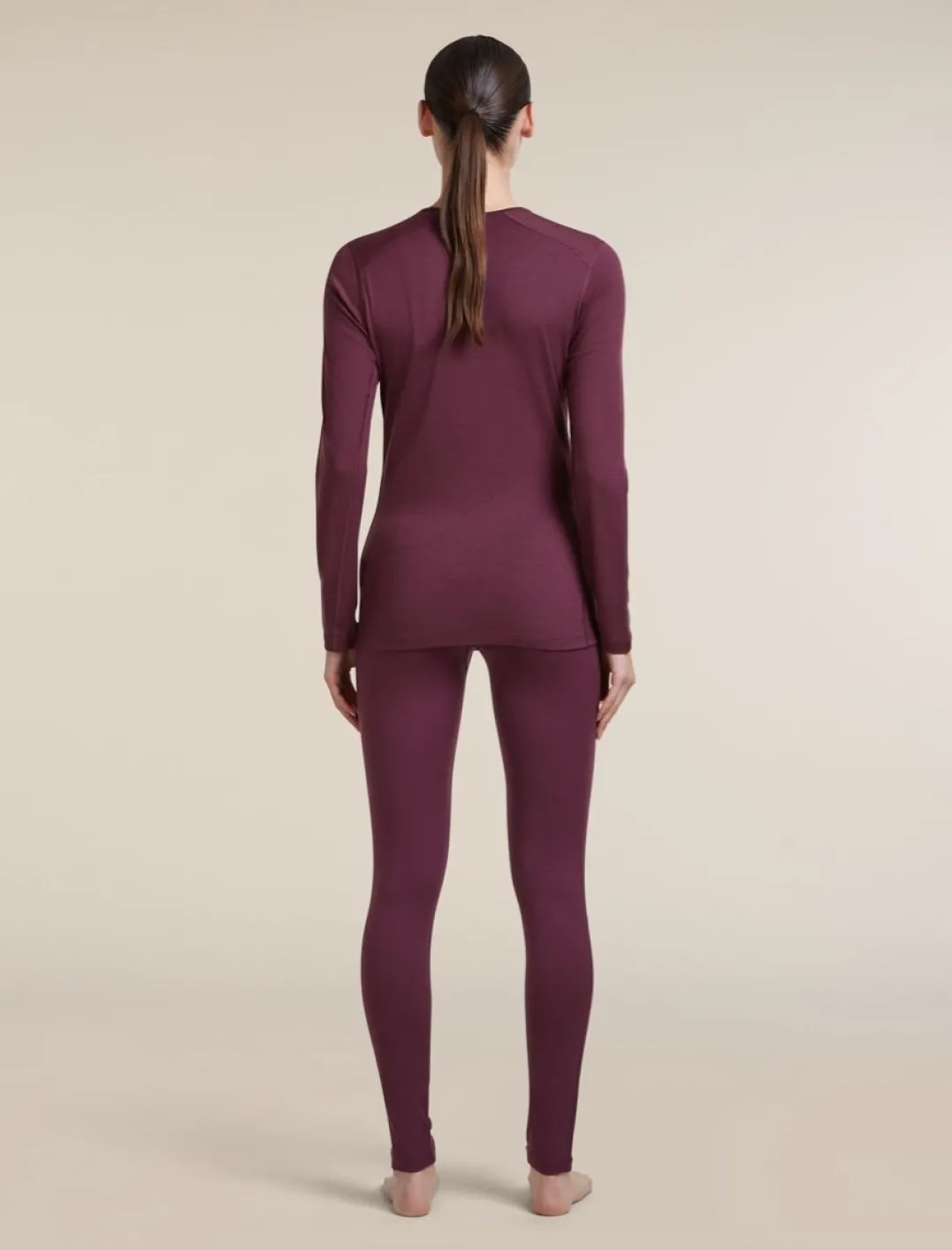 Icebreaker Women's 200 Oasis Long Sleeve Crewe Dk Berry