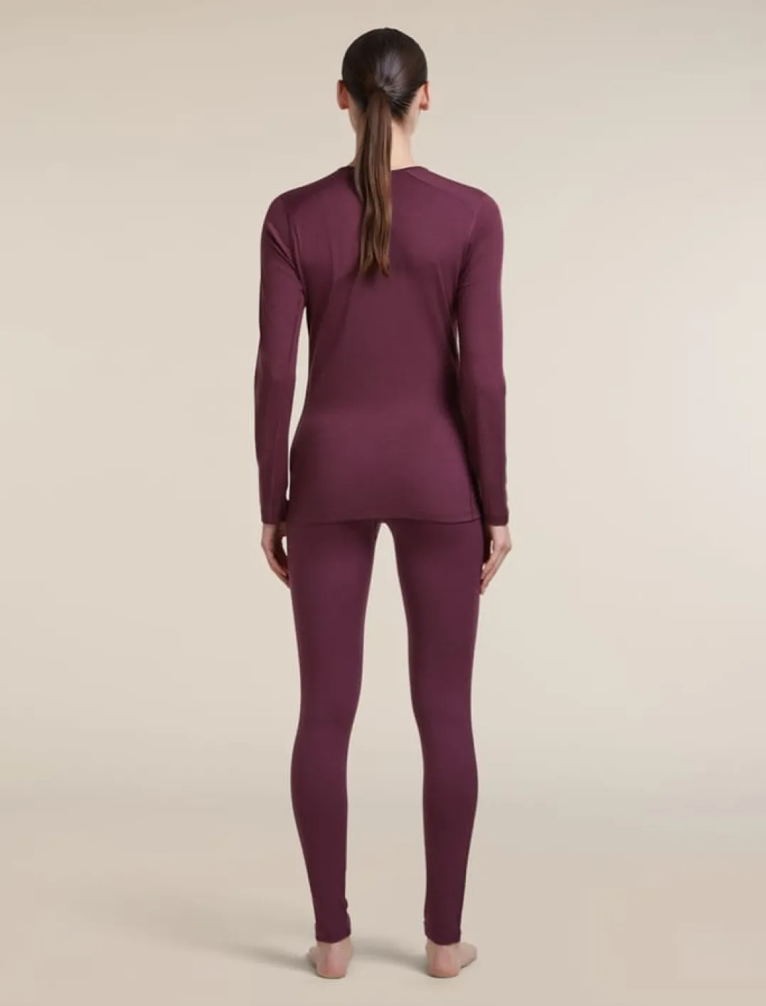 Icebreaker Women's 200 Oasis Long Sleeve Crewe Dk Berry