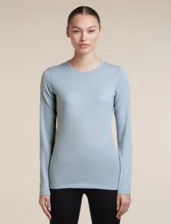 Icebreaker Women's 200 Oasis Long Sleeve Crewe Zinc Blue