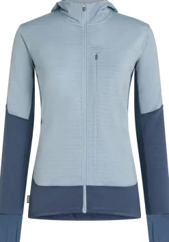Icebreaker Wom Mer300 Realfleece Desc Ls Zip Hoo Dawn/zincblue/cb