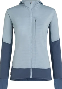 Icebreaker Wom Mer300 Realfleece Desc Ls Zip Hoo Dawn/zincblue/cb
