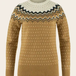 .i6{margin-bottom:16px}Fjällräven Women's Övik Knit Sweater Buckwheat Brown-Chalk White